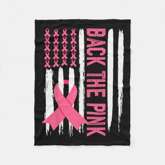 Couverture Polaire Drapeau de sensibilisation au cancer du sein rose (Devant)