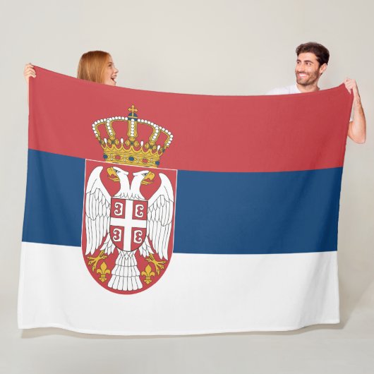 Couverture Polaire Drapeau de Serbie (En situation)