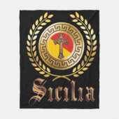 Couverture Polaire Drapeau de Sicile et Crucifix (Devant)
