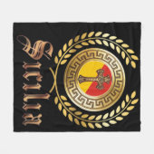 Couverture Polaire Drapeau de Sicile et Crucifix (Devant (Horizontal))