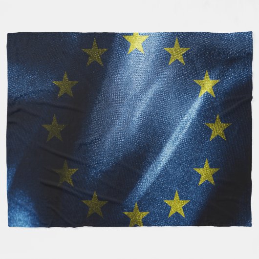 Couverture Polaire Drapeau de soie de l'UE (Devant (Horizontal))
