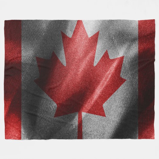 Couverture Polaire Drapeau de soie du Canada (Devant (Horizontal))