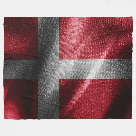 Couverture Polaire Drapeau de soie du Danemark (Devant (Horizontal))