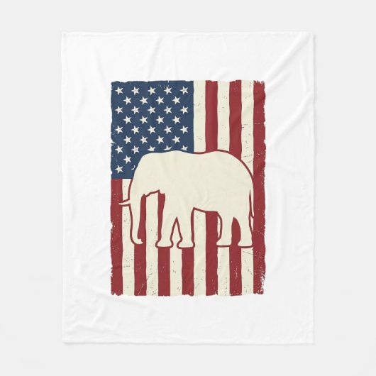 Couverture Polaire Drapeau d'éléphant patriotique Conception vectorie (Devant)