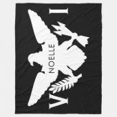 Couverture Polaire Drapeau des îles Vierges américaines, noir et blan (Devant)