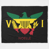 Couverture Polaire Drapeau des îles Vierges américaines, Rasta Rouge, (Devant (Horizontal))