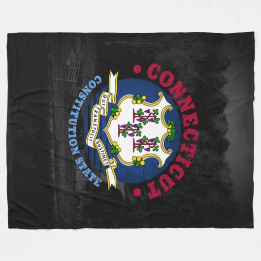 COUVERTURE POLAIRE DRAPEAU D'ÉTAT CONSTITUTION CONNECTICUT (Devant (Horizontal))