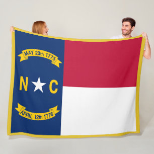 Couverture Polaire Drapeau d'état de Caroline du Nord Imprimer Patrio