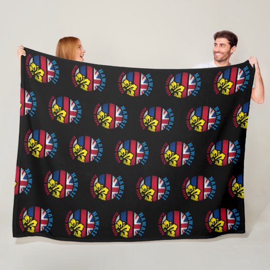 COUVERTURE POLAIRE DRAPEAU D'ÉTAT DE HAWAII ALOHA (En situation)