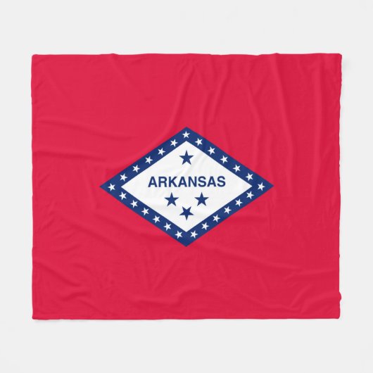 Couverture Polaire Drapeau d'État de l'Arkansas (Devant (Horizontal))