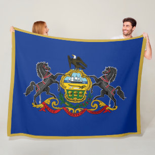 Couverture Polaire Drapeau d'État de Pennsylvanie Imprimer Patriotc