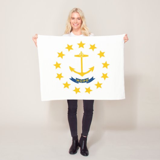 Couverture Polaire Drapeau d'État de Rhode Island, États-Unis (En situation)