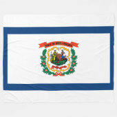 Couverture Polaire Drapeau d'État de Virginie-Occidentale (Devant (Horizontal))
