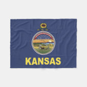 Couverture Polaire Drapeau d'État du Kansas, États-Unis (Devant (Horizontal))