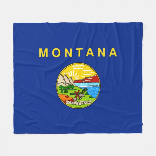Couverture Polaire Drapeau d'État du Montana (Devant (Horizontal))