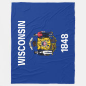 Couverture Polaire Drapeau d'État du Wisconsin (Devant)