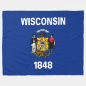 Couverture Polaire Drapeau d'État du Wisconsin (Devant (Horizontal))