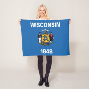 Couverture Polaire Drapeau d'État du Wisconsin, États-Unis