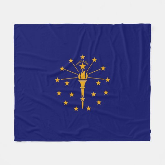Couverture Polaire Drapeau d'état Indiana (Devant (Horizontal))