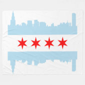 Couverture Polaire Drapeau d'horizon de Chicago (Devant (Horizontal))