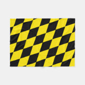 Couverture Polaire Drapeau diamant de Bavière noire et jaune Motif (Devant (Horizontal))