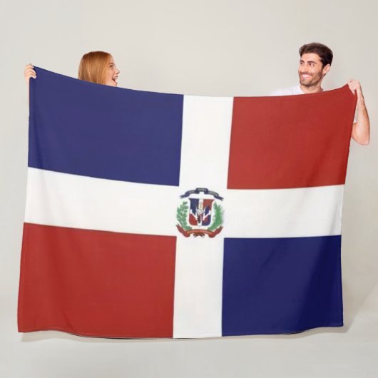 COUVERTURE POLAIRE DRAPEAU DOMINICAIN (En situation)