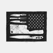 Couverture Polaire Drapeau du chef Knife Patriotique de Pâques Us (Devant (Horizontal))