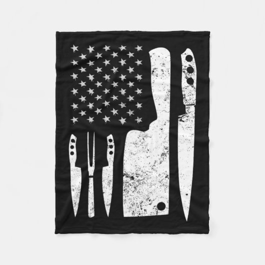 Couverture Polaire Drapeau du chef Knife Patriotique de Pâques Us (Devant)