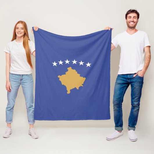Couverture Polaire drapeau du Kosovo (En situation)