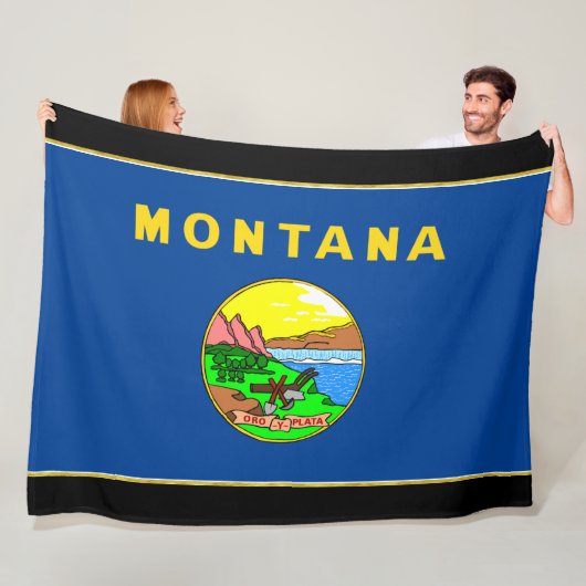 Couverture Polaire Drapeau du Montana (En situation)