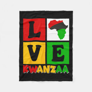 Couverture Polaire Drapeau du patrimoine africain Love Kwanzaa