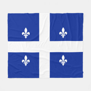 Couverture Polaire Drapeau du Québec PQ Qc avec fleur de lys