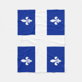 Couverture Polaire Drapeau du Québec PQ Qc avec fleur de lys (Devant)