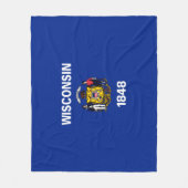 Couverture Polaire Drapeau du Wisconsin (Devant)