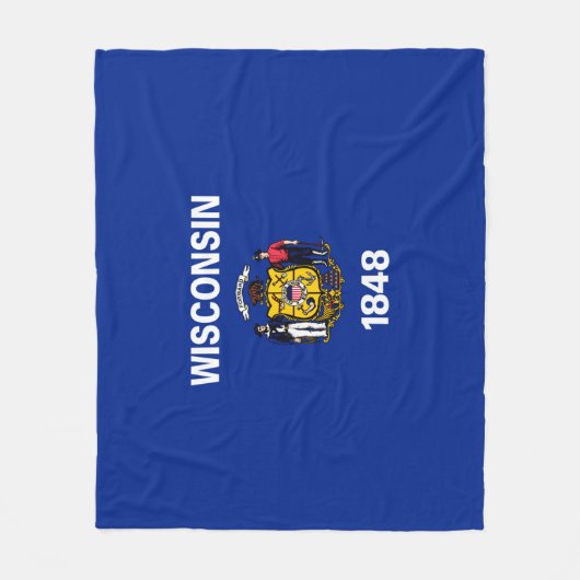 Couverture Polaire Drapeau du Wisconsin (Devant)