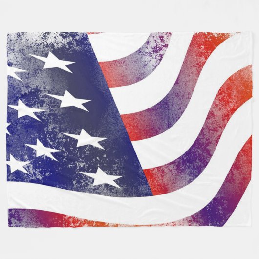 Couverture Polaire Drapeau d'Usa (Devant (Horizontal))