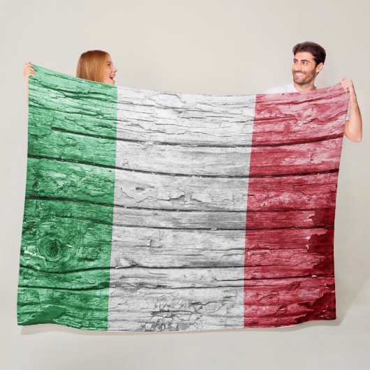 Couverture Polaire Drapeau en bois d'Italie (En situation)