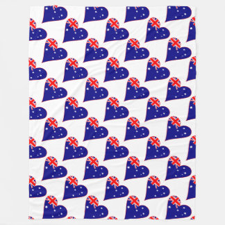 Couverture Polaire Drapeau en forme de cœur d'Australie Funky avec bo