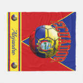 Couverture Polaire Drapeau équatorien balle de football | Nom (Devant (Horizontal))