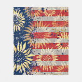 Couverture Polaire Drapeau et tournesols (Devant)