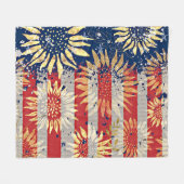 Couverture Polaire Drapeau et tournesols (Devant (Horizontal))