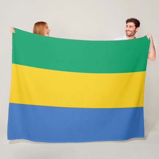 Couverture Polaire Drapeau gabonais (Gabon) (En situation)