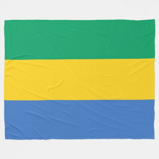 Couverture Polaire Drapeau gabonais (Gabon) (Devant (Horizontal))