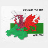 Couverture Polaire DRAPEAU gallois DE WALES Dragon rouge (Devant (Horizontal))