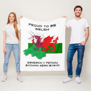 Couverture Polaire DRAPEAU gallois DE WALES Dragon rouge Citation St