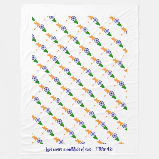 Couverture Polaire DRAPEAU INDIEN Personnalisé (Devant)