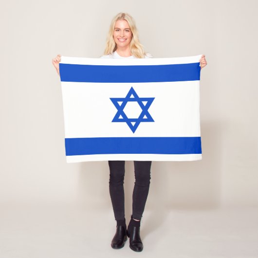 Couverture Polaire Drapeau Israël étoile bleue de David (En situation)