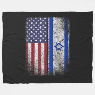 Couverture Polaire Drapeau Israélo-Américain Israël Usa Racines Améri