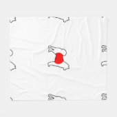 Couverture Polaire Drapeau japonais en silhouette shiba (Devant (Horizontal))