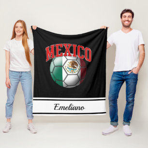 Couverture Polaire Drapeau mexicain balle de football Name